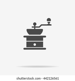 Coffee grinder icon. Vector concept illustration for design.