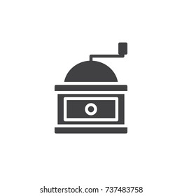 Coffee grinder icon vector, filled flat sign, solid pictogram isolated on white. Symbol, logo illustration.