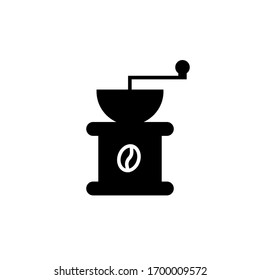 Icono de molino de café ilustración vectorial estilo glifo. aislado sobre fondo blanco