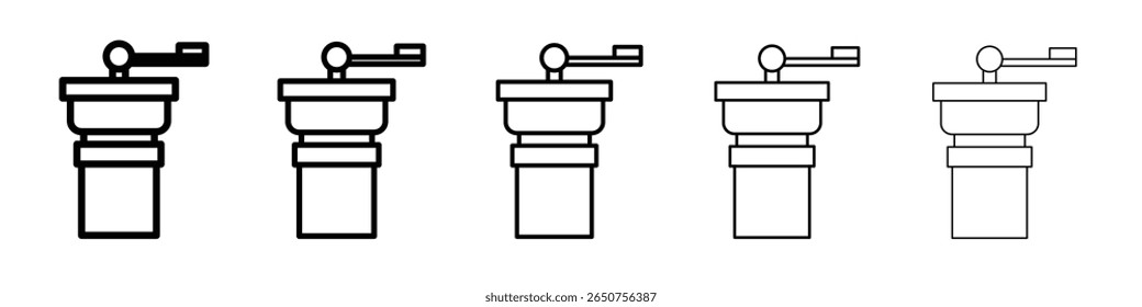coffee grinder icon vector thin outline style sign