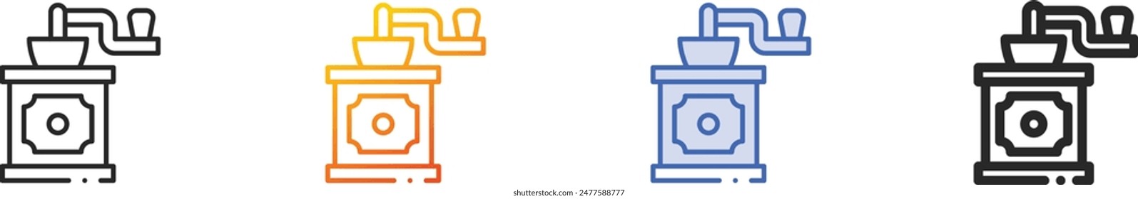 coffee grinder icon.Thin Linear, Gradient, Blue Stroke and bold Style Design Isolated On White Background