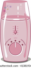 coffee grinder,  Kitchen utensils, pink, flat illustration,