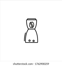 coffee grinder line art vector icon on white background