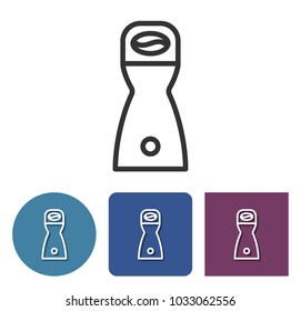 Coffee grinder line icon in different variants 
