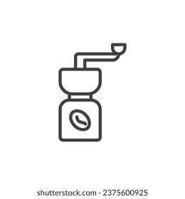 Kaffeemaschinensymbol. lineares Stilzeichen für mobiles Konzept und Webdesign. Manuelles Umriss-Vektorsymbol für Kaffeemaschine. Symbol, Logo-Abbildung. Vektorgrafik