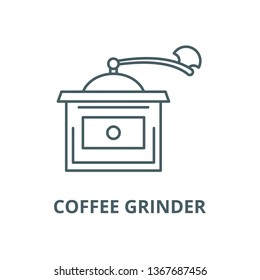 Coffee grinder line icon, vector. Coffee grinder outline sign, concept symbol, flat illustration