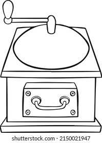 Coffee grinder line isolated on white background. manual. vector
 illustration.