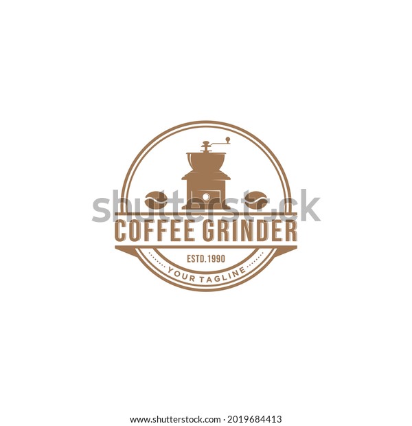 Coffee Grinder Logo Classic Coffee Grinder Stock Vector (Royalty Free