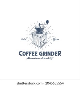 Coffee Grinder Logo Design Vector Image