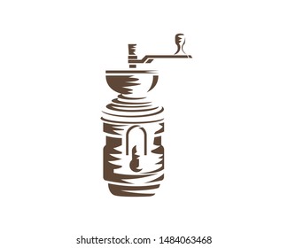 Coffee Grinder and Coffee Mill Silhouette