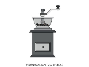 Molinillo de café sobre fondo blanco