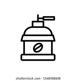 coffee grinder outline icon. vector illustration. Isolated on white background.