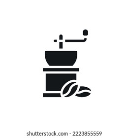 Coffee grinder simple glyph icon. Vector solid isolated black illustration.