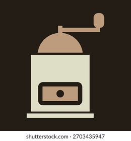 Molinillo de café Vector de moda inteligente buen diseño increíble útil Ilustración de fondo colorido.eps