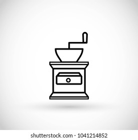 Coffee grinder thin line icon vector
