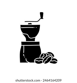 Coffee grinder tool black hand drawn icon