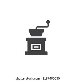 Coffee grinder vector icon. filled flat sign for mobile concept and web design. coffee grind maker simple solid icon. Symbol, logo illustration. Pixel perfect vector graphics