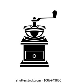 Coffee grinder vector icon. Illustration on a Flat design style. Suitable for logo of cafe, coffee shop, caffeine, menu