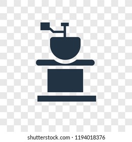 Coffee grinder vector icon isolated on transparent background, Coffee grinder transparency logo concept