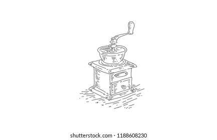 coffee grinder vector icon logo