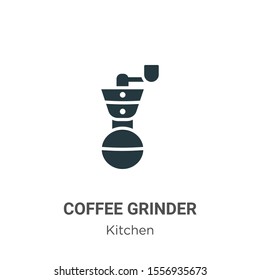 Coffee grinder vector icon on white background. Flat vector coffee grinder icon symbol sign from modern kitchen collection for mobile concept and web apps design.