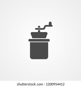 Coffee grinder vector icon sign symbol