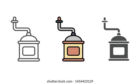 Coffee grinder vector icon sign symbol