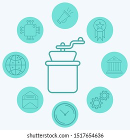 Coffee grinder vector icon sign symbol