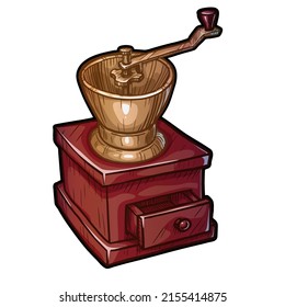 Coffee grinder vector illustration isolated on white background