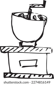 Coffee grinder vector. Coffee grinder line art. Abstraction coffee grinder.
