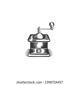coffee grinder vector logo illustration