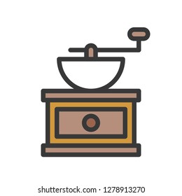 Coffee grinder vector, coffee related filled design editable stroke icon
