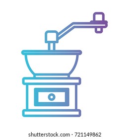 coffee grinding with crank gradient color silhouette from blue to purple vector illustration