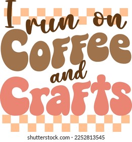 Coffee groovy quote in retro style. Vector on isolated background.