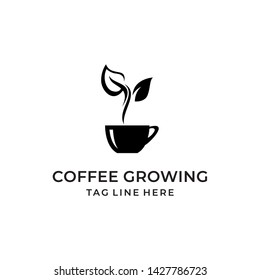 coffee growing logo vector designs
