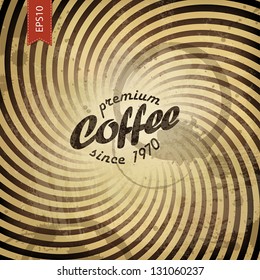 Coffee grunge retro background. Vector, EPS10