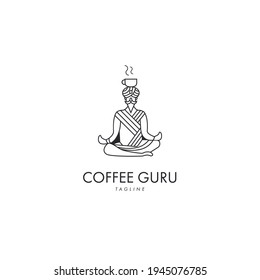 Coffee Guru Logo Symbol Design Template Flat Style Vector