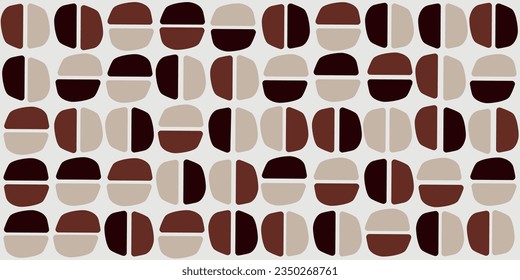 Coffee halves. Pattern for coffee house, catering establishments. For print, background, wallpaper, seamless surface.