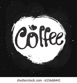 Coffee hand draw logo illustration with lettering