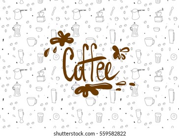 Coffee. Hand drawing sketch