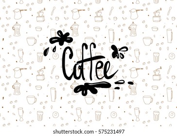 Coffee. Hand drawing sketch