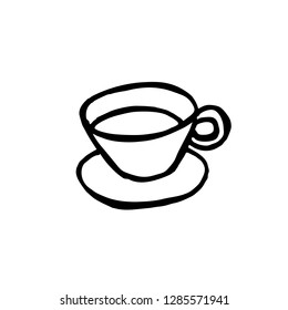 Coffee. Hand Drawn. Cafe Illustration. Rough Sketch. Icon Vector. Eps 10.