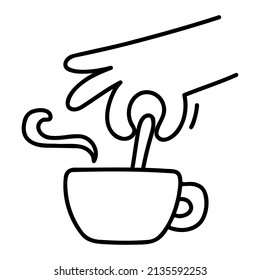 Kaffee. Handgezeichnetes Doodle-Symbol.