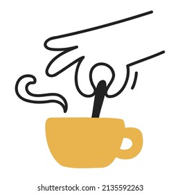 Kaffee. Handgezeichnetes Doodle-Symbol.