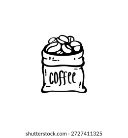 Kaffee handgezeichnete Illustration. Kaffee Vektor Doodle Symbol