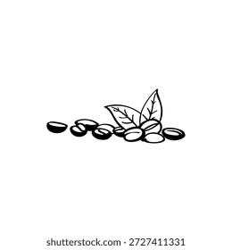 Coffee hand drawn illustration. Coffee vector doodle icon