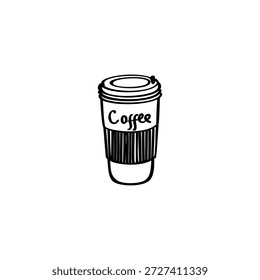 Kaffee handgezeichnete Illustration. Kaffee Vektor Doodle Symbol