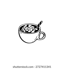 Kaffee handgezeichnete Illustration. Kaffee Vektor Doodle Symbol
