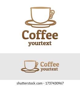 coffee hand drawn logo design. gradient color