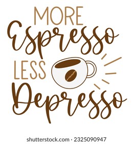 Coffee Hand drawn motivation lettering phrase in modern calligraphy style. Inspiration slogan for print and poster design. Vector illustration. 